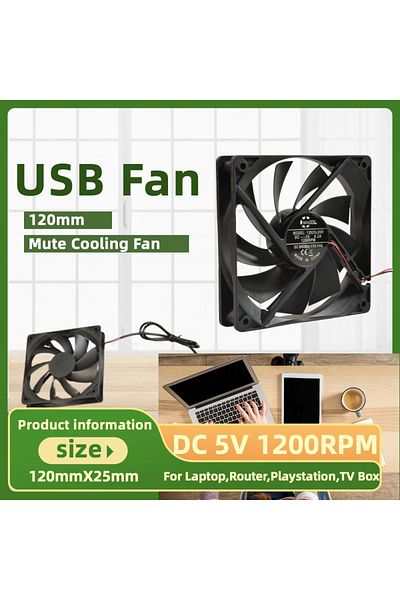 Choice NO RGB black Black 120x120x25mm DC 5V USB Power Cooling Case Fan For Receiver DVR Xbox TV Box Router