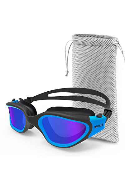 Choice نظارات سباحة زرقاء مستقطبة للبالغين مضادة للضباب وحماية من الأشعة فوق ...