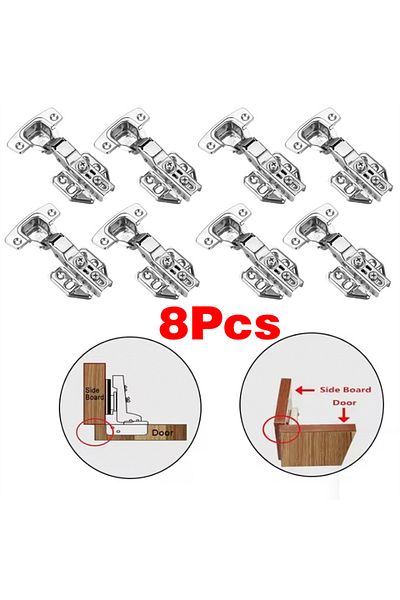 Choice Half Overlay 8PCS 2-8 Pcs Stainless Steel Cabinet Door Hinges Hydraulic Damper Buffer Soft Close Qui