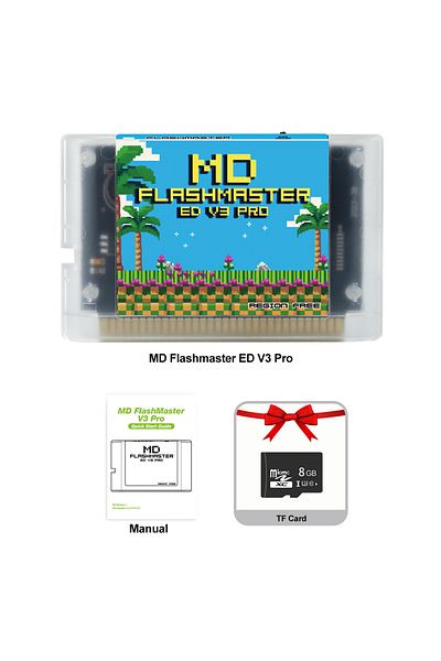 Choice Tra White 4000 In 1 Md V3 Pro Card With 8gb Tf Card Md Game Card For Sega Genesis Mega Drive Master