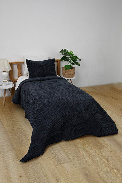 Genel Markalar Wellsoft Çift Taraflı 4 Mevsim Tek Kişilik Yatak Örtüsü - Antrasit