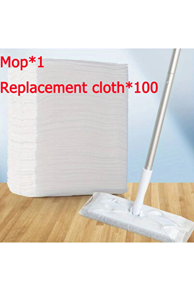 Choice1 1mop 100pcs cloth Disposable Vacuum Paper Floor One Mop 360° Rotating Mop Free Cleaning Household La