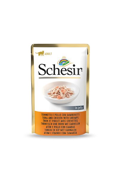 Schesir Schesir Tuna and Chicken with Shrimps Jelly Cat Food Pouch - 85 g