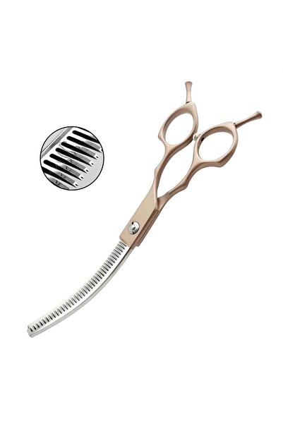 Choice 7rosegold cur thin30 7inch Curved Chunkers Shears Stainless Steel Dog ...