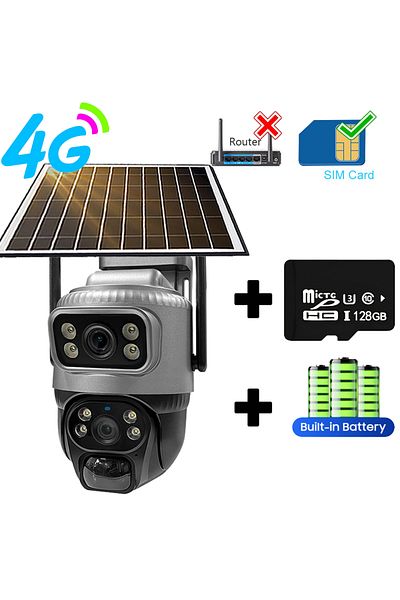 Choice 4G Camera Add 128G V380 Dual Lens Solar Camera Smart Hone Security Protection Waterproof Night Visio