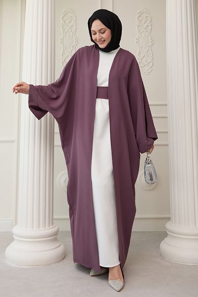 InStyle Dusty Rose Abaya with Draped Stone Dress
