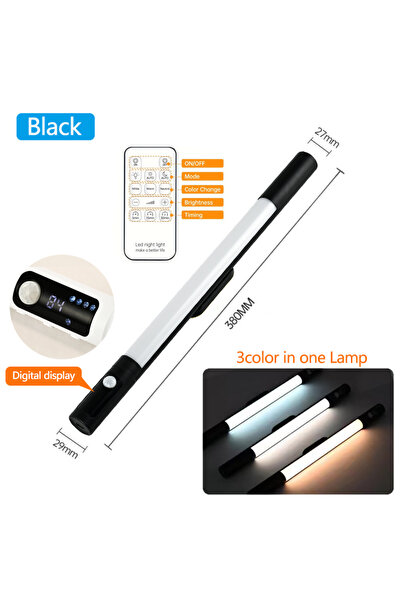 Choice3 Black-Remote control With Digital Display Motion Sensor Light Night L...