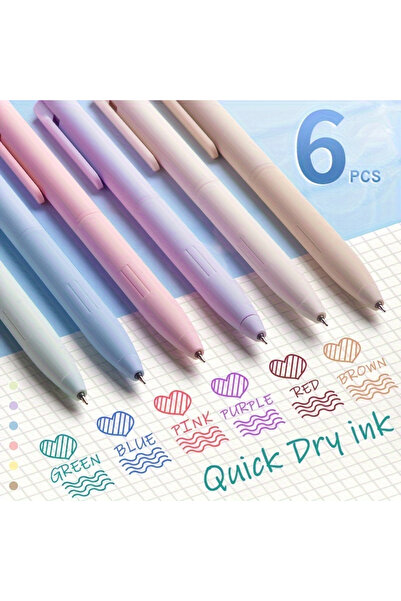 Choice 6 قطع من أقلام الجل الملونة متعددة الألوان لتدوين الملاحظات، أقلام جل ...