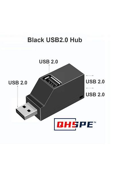 Choice محول USB 2.0 أسود لأجهزة الكمبيوتر المحمولة، وموسع موزع USB 3.0 لقارئ بطاقات USB 3.0، USB 2.0 عالي السرعة،