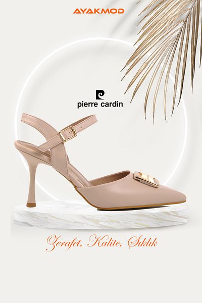 Pierre Cardin Cream Thin Heeled Women's Evening Dress Shoes Pc-54717 Z