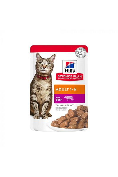 Hill's Hill s Adult Wet Cat Food Beef Pouches 85g
