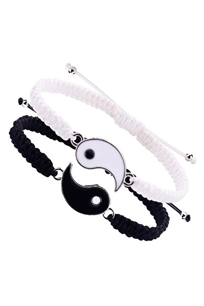 Choice مجموعة 25.5 سم من خيوط الباجوا السوداء والبيضاء البسيطة من تاي تشي، مجموعة من خيوط الين واليانغ