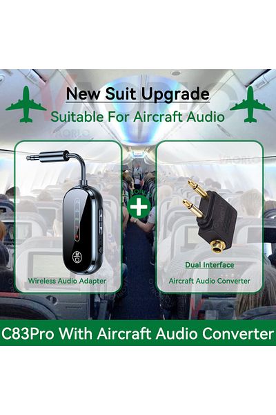 Choice With AP Converter 2 In 1 Bluetooth 5.4 Transmitter Receiver Stereo 3.5mm AUX Airplane Audio Wireless