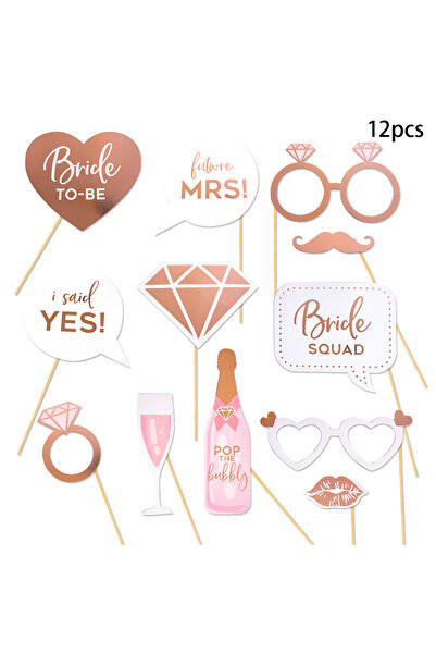 Choice1 12 قطعة من كشك الصور، دعامات كشك الصور للعروس المضحكة، حفلات الزفاف، ...