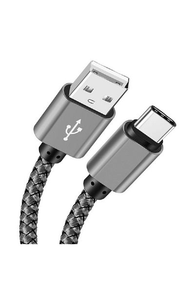 Choice 3m Grey USB A to Type C Charging Cable Fast Charger Nylon Braided Data Cable For Samsung Xiaomi Huaw