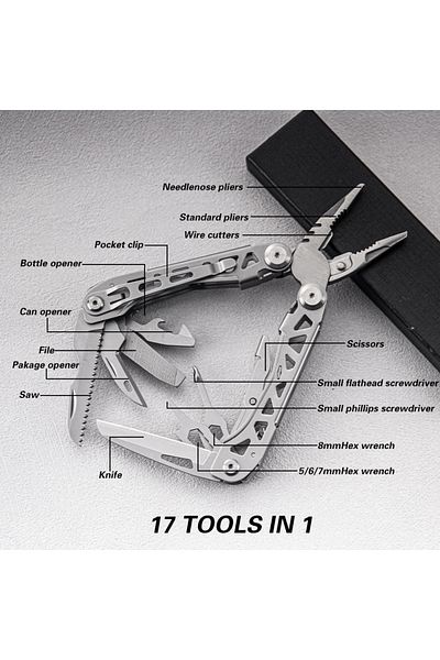 Choice 17in 1 Multifunctional Pliers Outdoor Camping Tool,Emergency Survival Tool,Portable Tool Pliers, ...