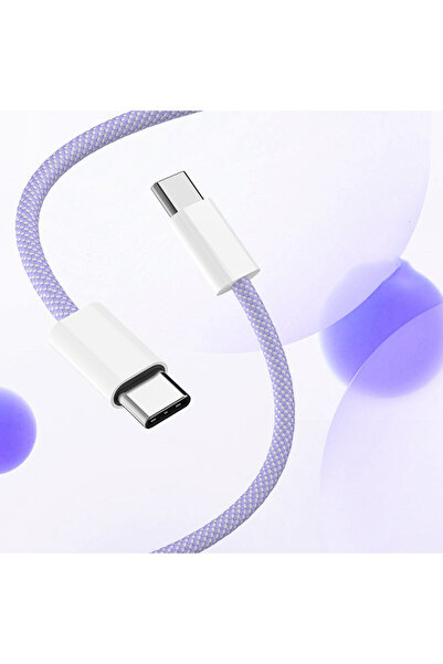 Choice كابل USB-C إلى Type C باللون الأرجواني بطول 2 متر لشحن سريع PD 60 واط ...