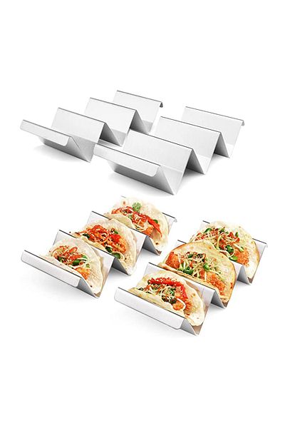 Choice stainless steel Taco Holder Stand Pancake Rack Stainless Steel Tortilla Taco Trays Taco Plates Displ