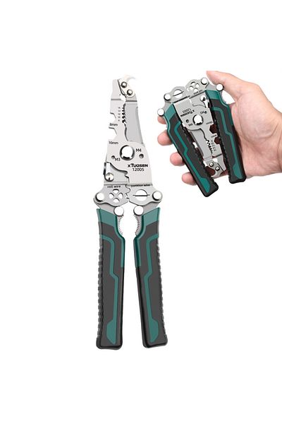 Choice green Foldable Crimper Cable Cutter Automatic Wire Stripper Multifunctional Stripping Crimping Plier