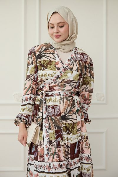 InStyle Σετ Βολερό Βισκόζης - Floral Claret Red