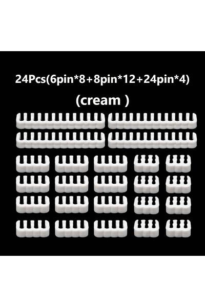 ALLOYSEED 1Pack Cream 24PCS/Lot PC Cable Comb Motherboard 6/8/24Pin Cable Comb Computer Wire Management Clamp