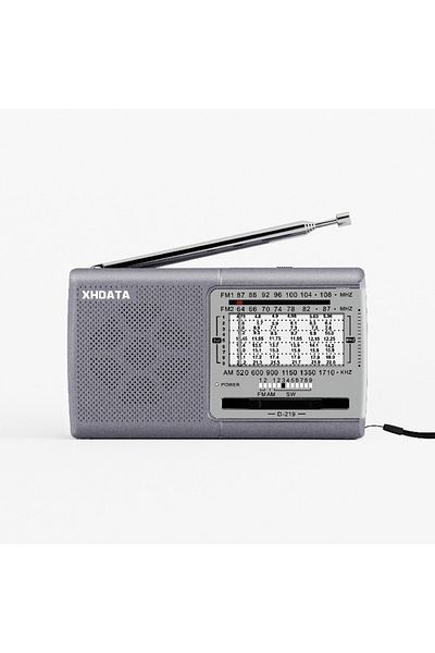 Choice جهاز استقبال موجات قصيرة محمول XHDATA D-219 AM FM SW رمادي 9K عالي الحساسية جيب راديو 9K نطاقات 9K