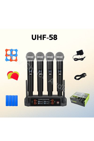 Choice UHF58-EU Plug Wireless Microphone Handheld 4 Channel UHF Fixed Frequency Dynamic Microphone For Kara