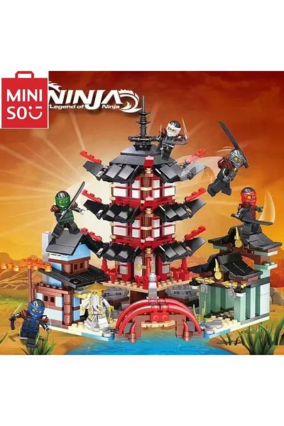 Choice No Original Box MINISO Disney DIY 737pcs Temple of Ninja Smaller 70751 Version Building Blocks Set C