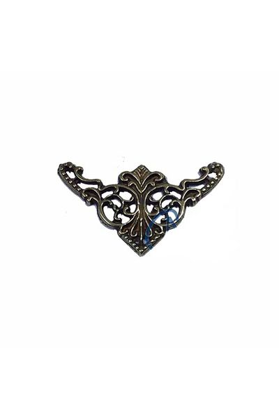 Easy Tedarik Decorative Corner Ornament, Corner Holder - Small, 19x34mm, Antique, 1 Piece