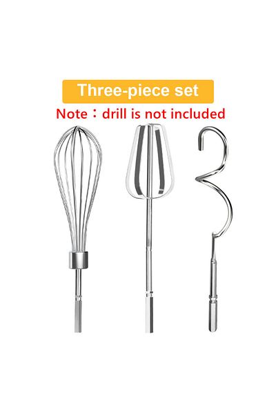 Choice 1set 3pcs no drill 3pcs Stainless Steel Hand Mixer Electric Egg Beater Cream Dough Mixer for Cordles