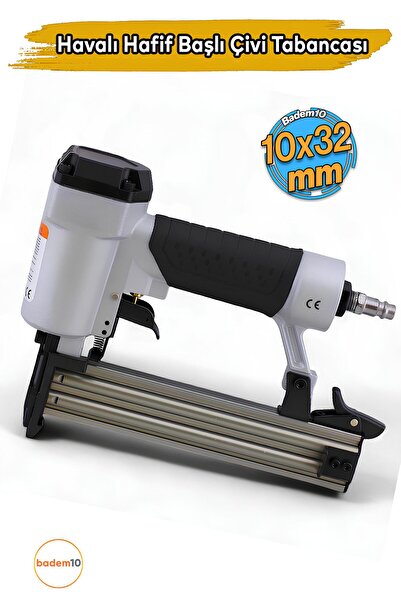Badem10 10 - 32 mm Havalı Hafif Başlı Çivi Tabancası Pnömatik Çivi Çakma Döşe...