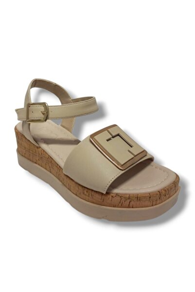 Fancy 2104-25 Leather Anatomical Square Buckle Women's Sandals