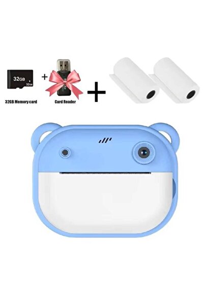 OPUYYM كاميرا فيديو رقمية صغيرة للأطفال، طباعة فورية، لون أزرق، دقة 1080 بكسل...