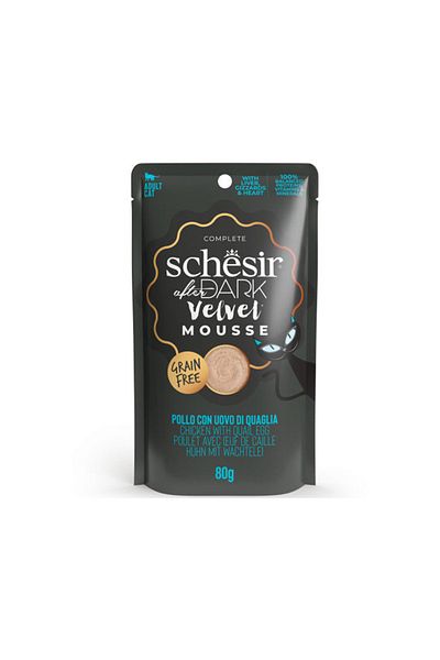 Schesir Schesir New After Dark Velvet Mousse Cat Chicken-Quile Egg 80g