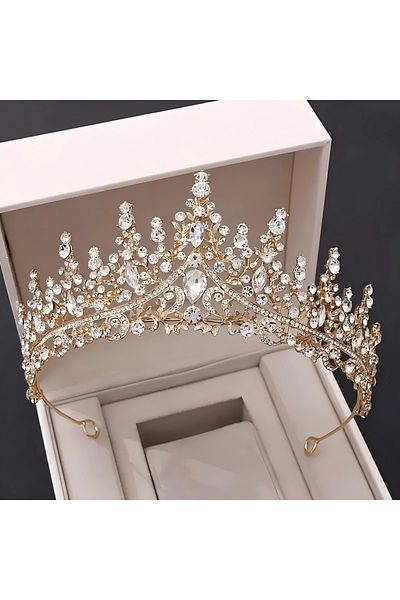 Choice Colour 03 1pc Baroque Queen Crown Elegant Rhinestone Hairband Suitable for Wedding Parties Wearing W