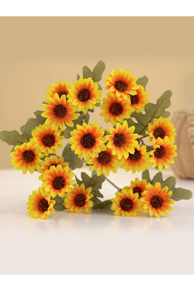 Choice Gold 21 Heads Artificialflower Autumn Silk Daisy Bouquet Decor Vase Home Wedding Decor Household Pro