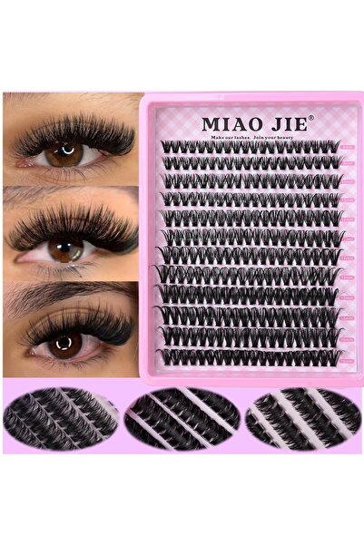 Choice1 رموش صناعية من مجموعة MIAOJIE 40D باللون الوردي، 240 قطعة، تمديدات رم...