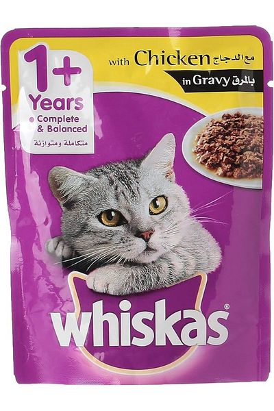Whiskas Tender Bites Chicken In Gravy Cat Food Pouch - 80g - Pack Of 24