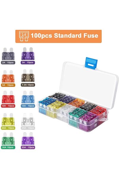 Choice 100PCS 100PCS 2A-35A Medium Car Fuses 10 Specifications Ignitor Headlight Air Conditioning Fuse Inse