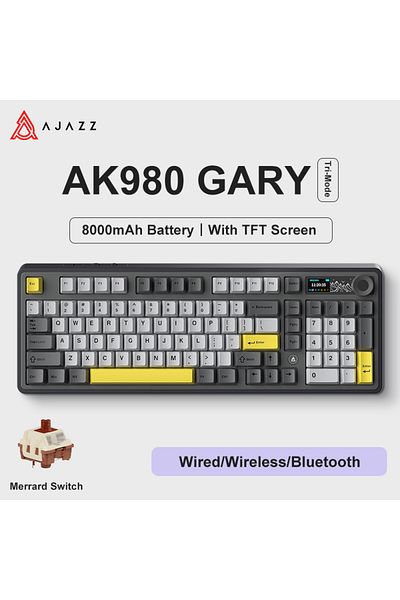 Ajazz Gary-marrard Ak980 Gaming Mechanical Keyboard Three Mode Wireless Bluetooth Wired Hot Swap Pbt