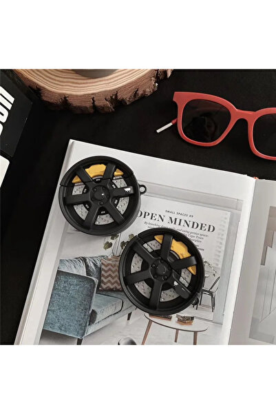 Choice حافظة سماعة أذن لسماعات Airpods Pro 2 باللون الأصفر بتصميم عجلة فرامل ...