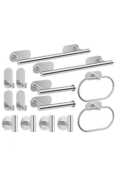 Choice مجموعة مكونة من 14 قطعة فضية بدون حفر من الفولاذ المقاوم للصدأ وحامل و...