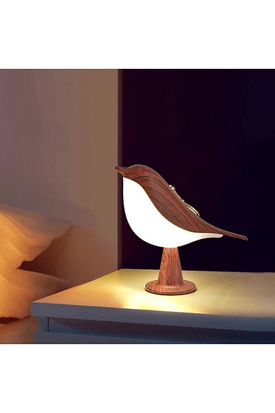 Choice Reddish brown 3 Colors Magpie Bird Night Lights Dimmable Charging LED Touch Controlled Lamp Aromath