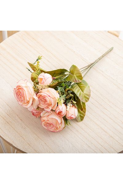 Choice 4200-6champagne Silk Artificial Flower Rose Peony Bouque Home Decoration Bridal Holding Flower Weddi