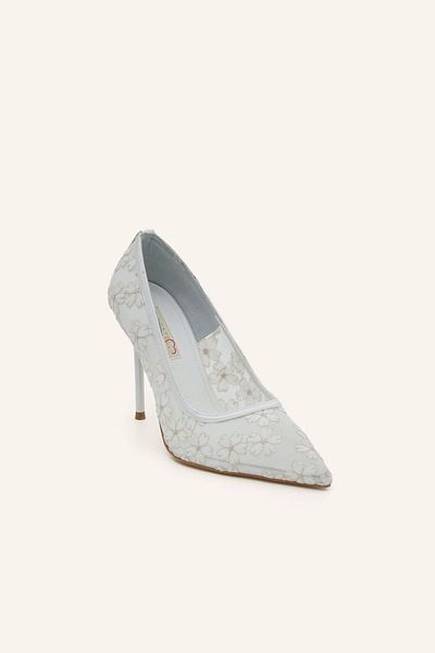 MARCATELLI Pantofi de mireasa cu toc Jolie din satin alb