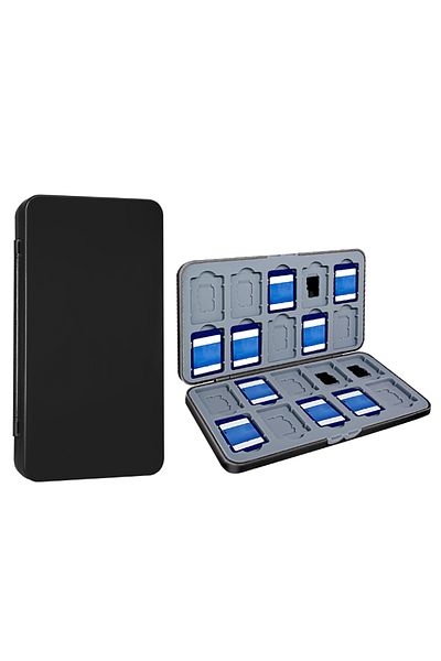Choice black Portable for SD and for Micro SD card storage box with 40 card slots (20 SD+20 TF), suitable f