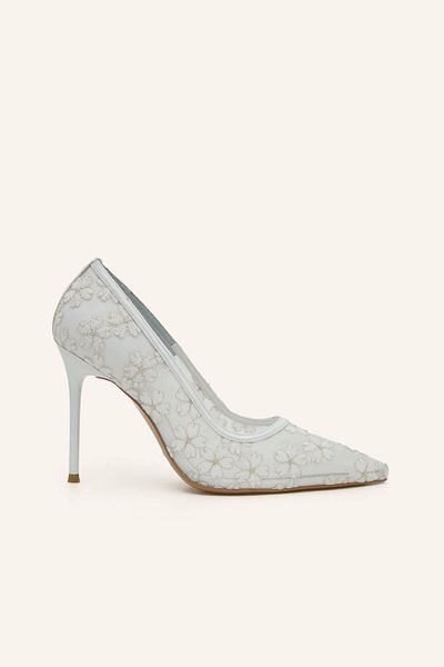 MARCATELLI Pantofi de mireasa cu toc Jolie din satin alb