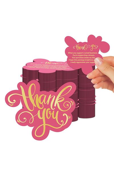 Choice 100 Pcs 100 Pcs Unique Thank You Cards Small Business,Pink Thank You Cards for Small Business
