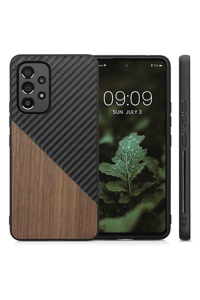 KWmobile Case For Samsung Galaxy A53 5g, Wood, Brown/black, 58673.01