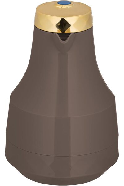 ALSAIF Coffee And Tea Vaccum Flask In Brown/gold / Leak-proof And Keeps Drinks Hot 1 Liter